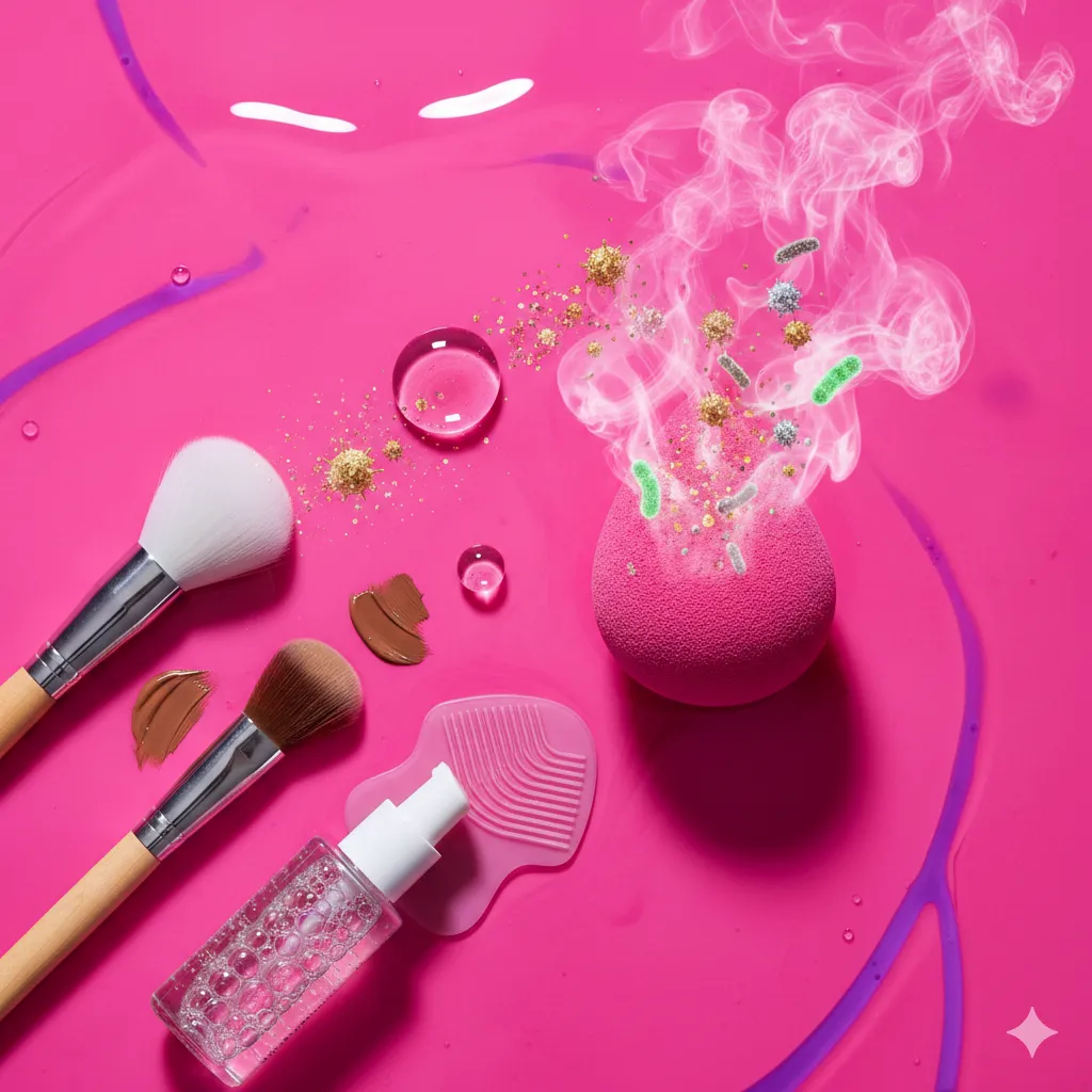 Как очищать кисти и спонжи, чтобы не разносить бактерии по лицу?